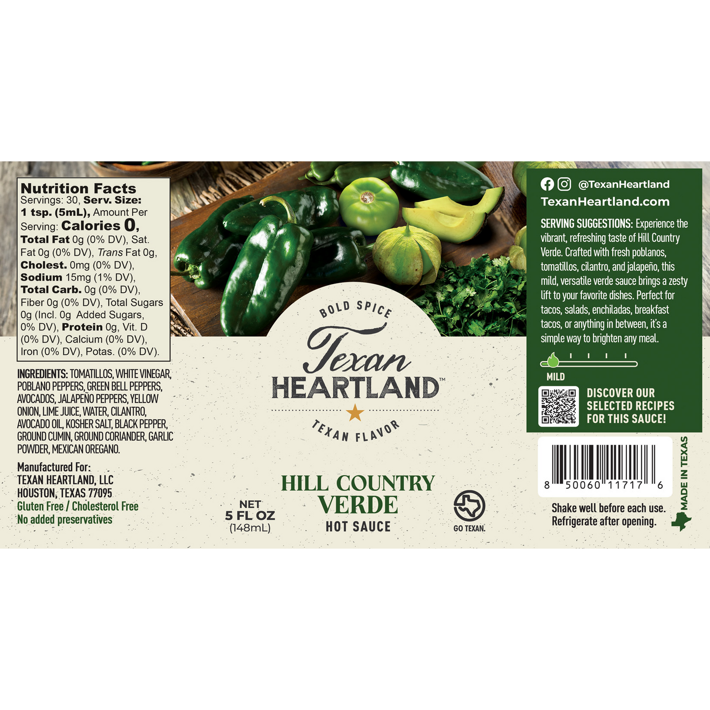 Texan Heartland Hill Country Verde Hot Sauce