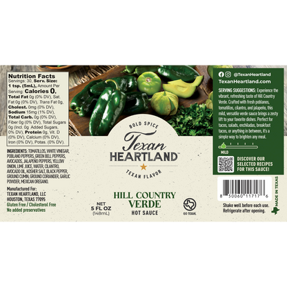 Texan Heartland Hill Country Verde Hot Sauce