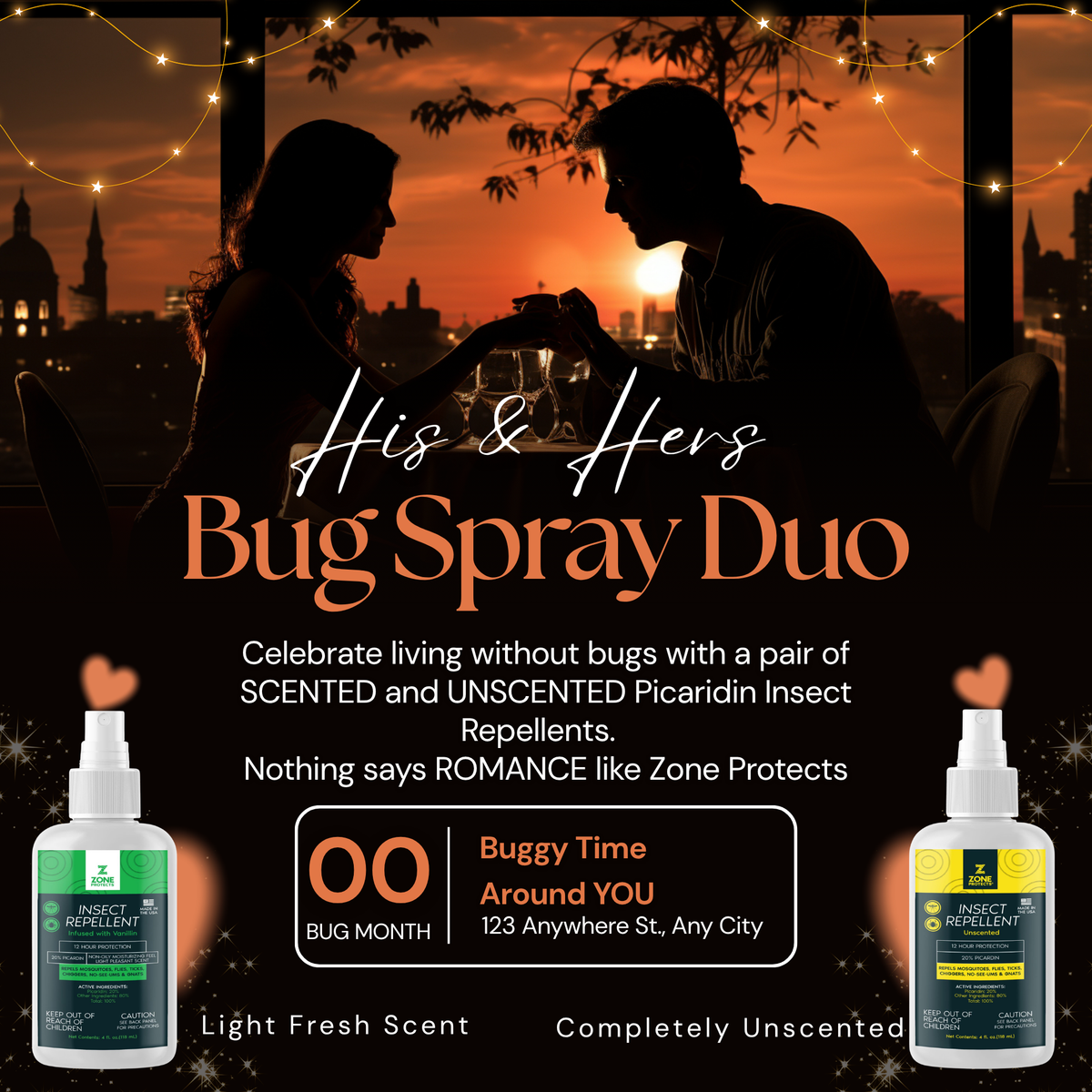 Zone Protects Insect Repellent, Picaridin; 4oz His and Hers Pack