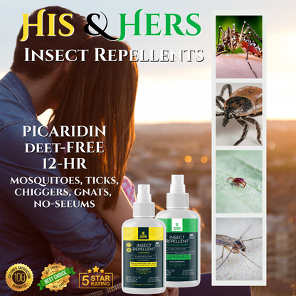 Zone Protects Insect Repellent, Picaridin; 4oz His and Hers Pack