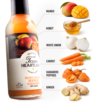 Texan Heartland Honey Ginger Mango Habanero Hot Sauce