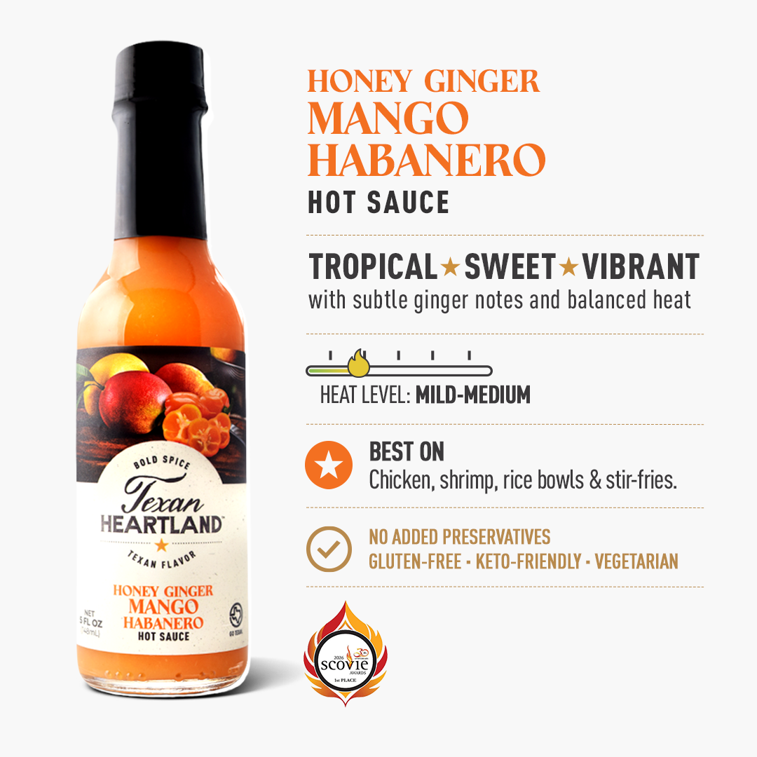 Texan Heartland Honey Ginger Mango Habanero Hot Sauce