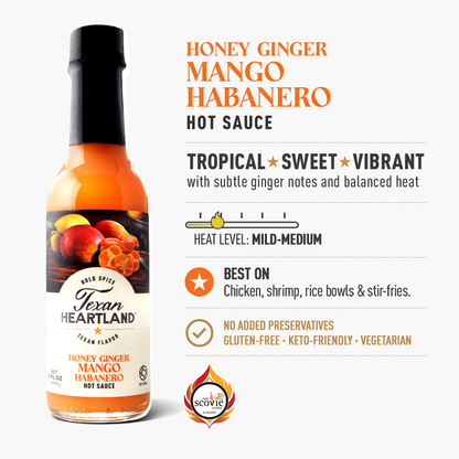 Texan Heartland Honey Ginger Mango Habanero Hot Sauce