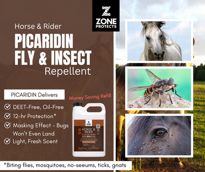 Zone Protects Horse & Rider Fly & Insect Repellent, Gallon Refill