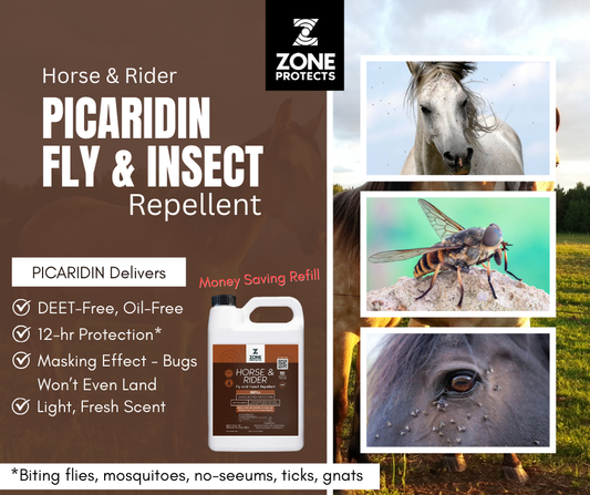 Zone Protects Horse & Rider Fly & Insect Repellent, Gallon Refill