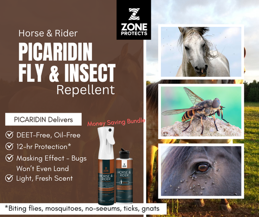 Zone Protects Horse & Rider Fly/Insect Repellent Mistosol + Refill Combo