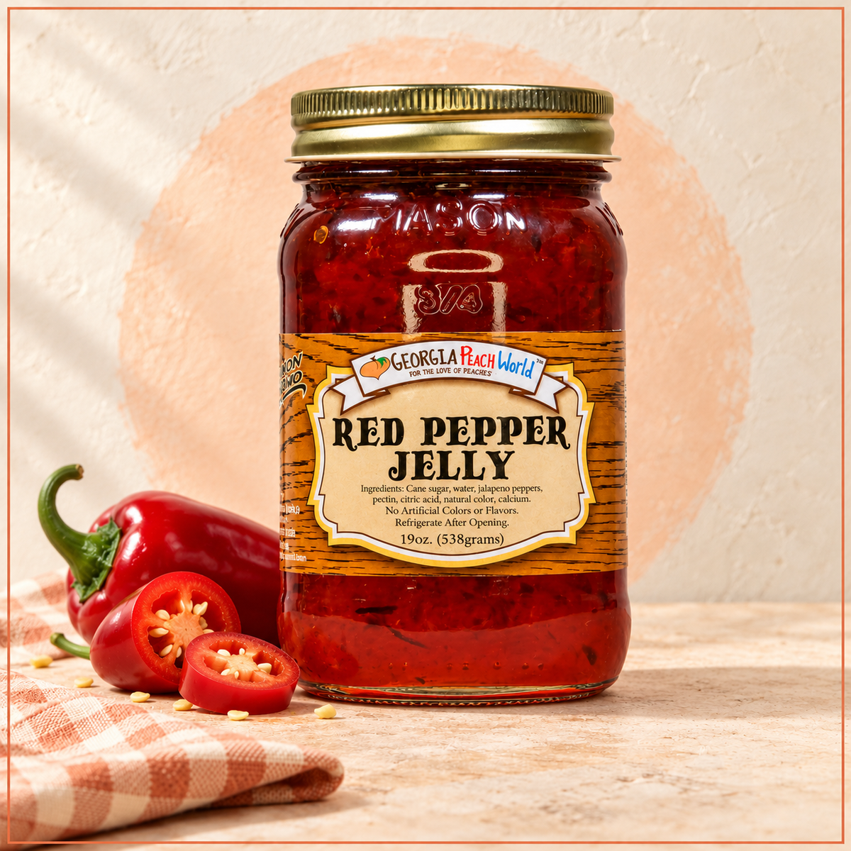 Georgia Peach Hot Jalapeno Pepper Jelly