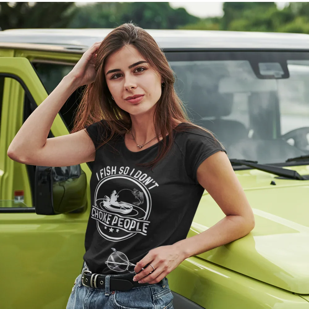 Outdoorzees I Fish So I Don't Choke People v2 T-Shirt for Women