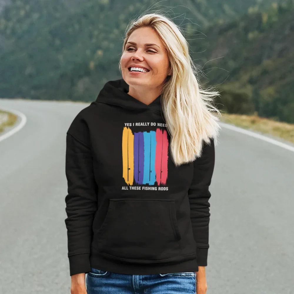 Outdoorzees I Really Need All These Fishing Rods Unisex Hoodie