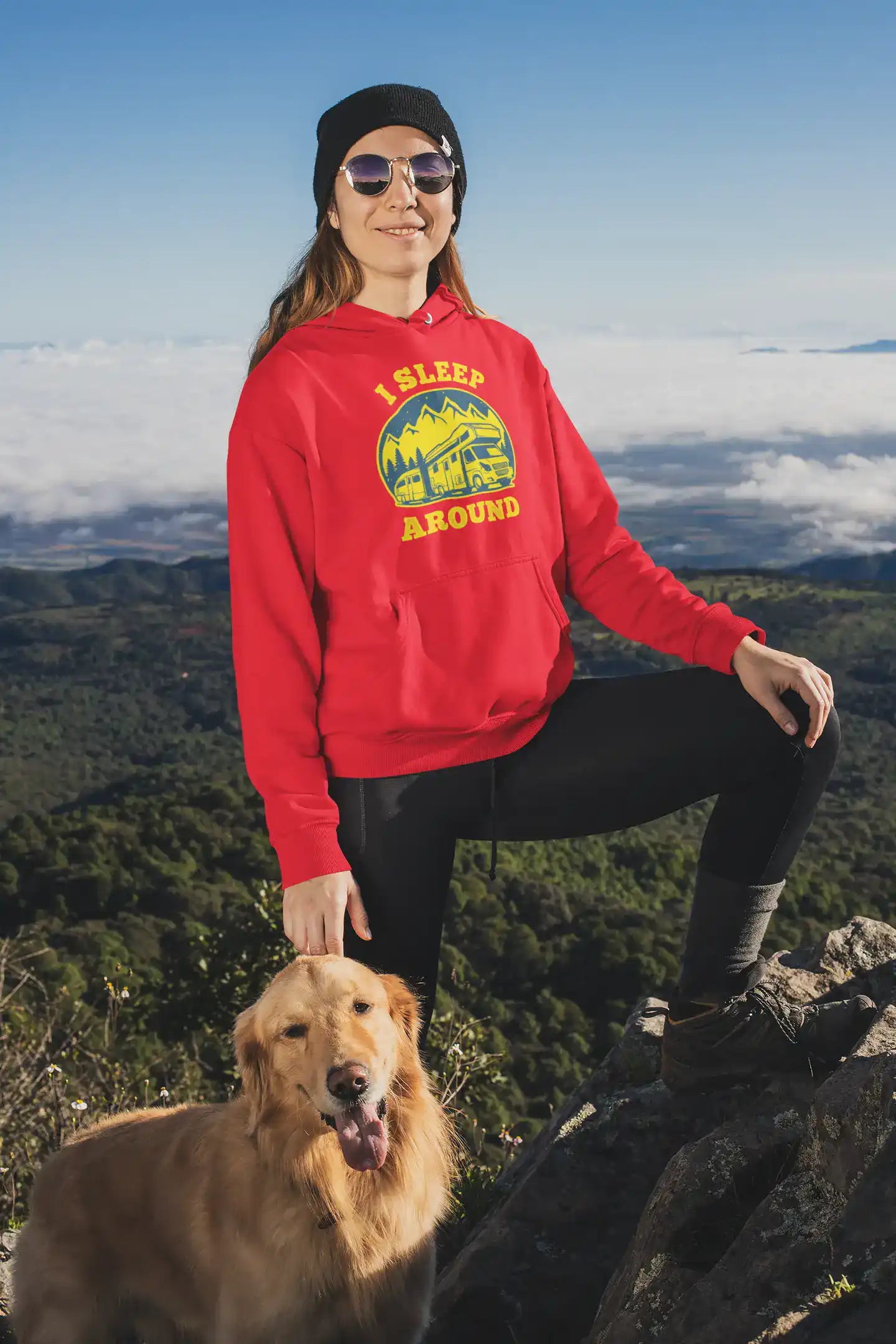 Outdoorzees I Sleep Around Adult Women Fleece Hoodie