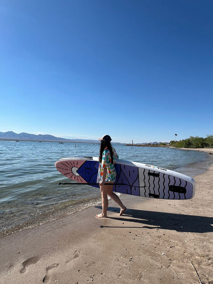 SolVida VidaGlide Oasis Pack: 10' 6'' Inflatable Paddle Board + Paddle, Pump, Detachable Fin, & Carrying Case