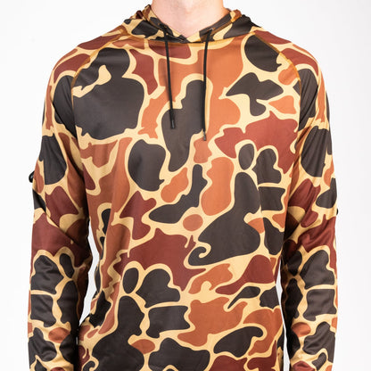 Hooked & Tagged  - Men's Old School Camo Performance Hoodies