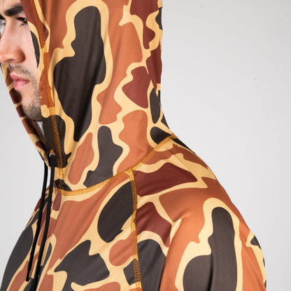 Hooked & Tagged  - Men's Old School Camo Performance Hoodies