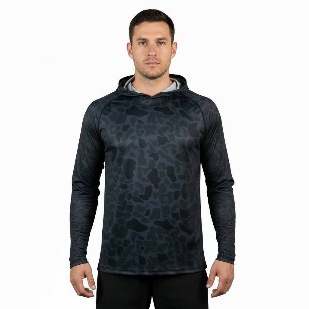 Hooked & Tagged  - Men's Old School Camo Performance Hoodies
