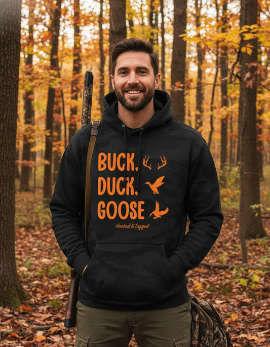 Hooked & Tagged  - Buck, Duck, Goose Hoodie