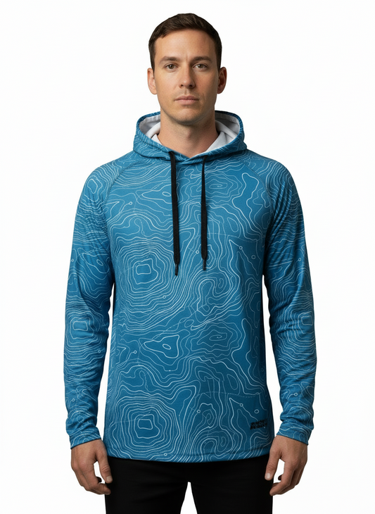 Hooked & Tagged  - Men's Topographical Performance Hoodie