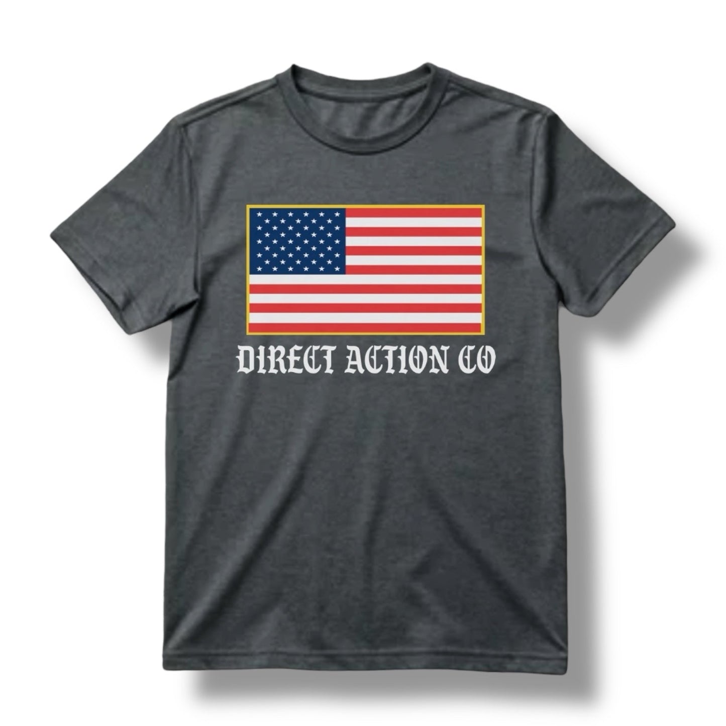 Direct Action Apparel CO FLAG TEE (BLACK / HEATHER METAL)
