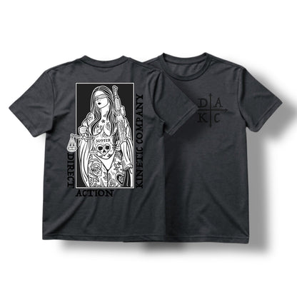 Direct Action Apparel "BLIND JUSTICE" TEE (HEATHER CHARCOAL)