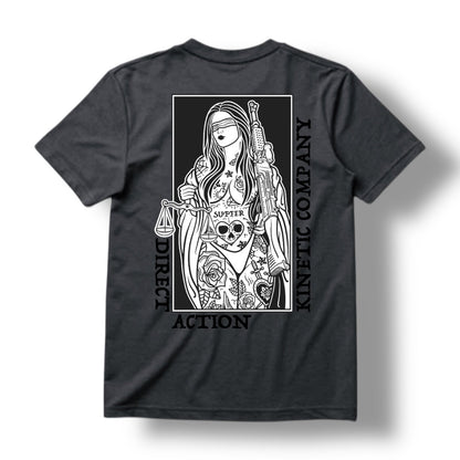 Direct Action Apparel "BLIND JUSTICE" TEE (HEATHER CHARCOAL)
