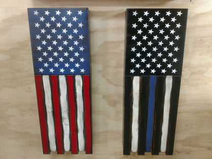 Liberty Home Concealment Long Slim “Half” American Flag Wooden Gun Storage Case