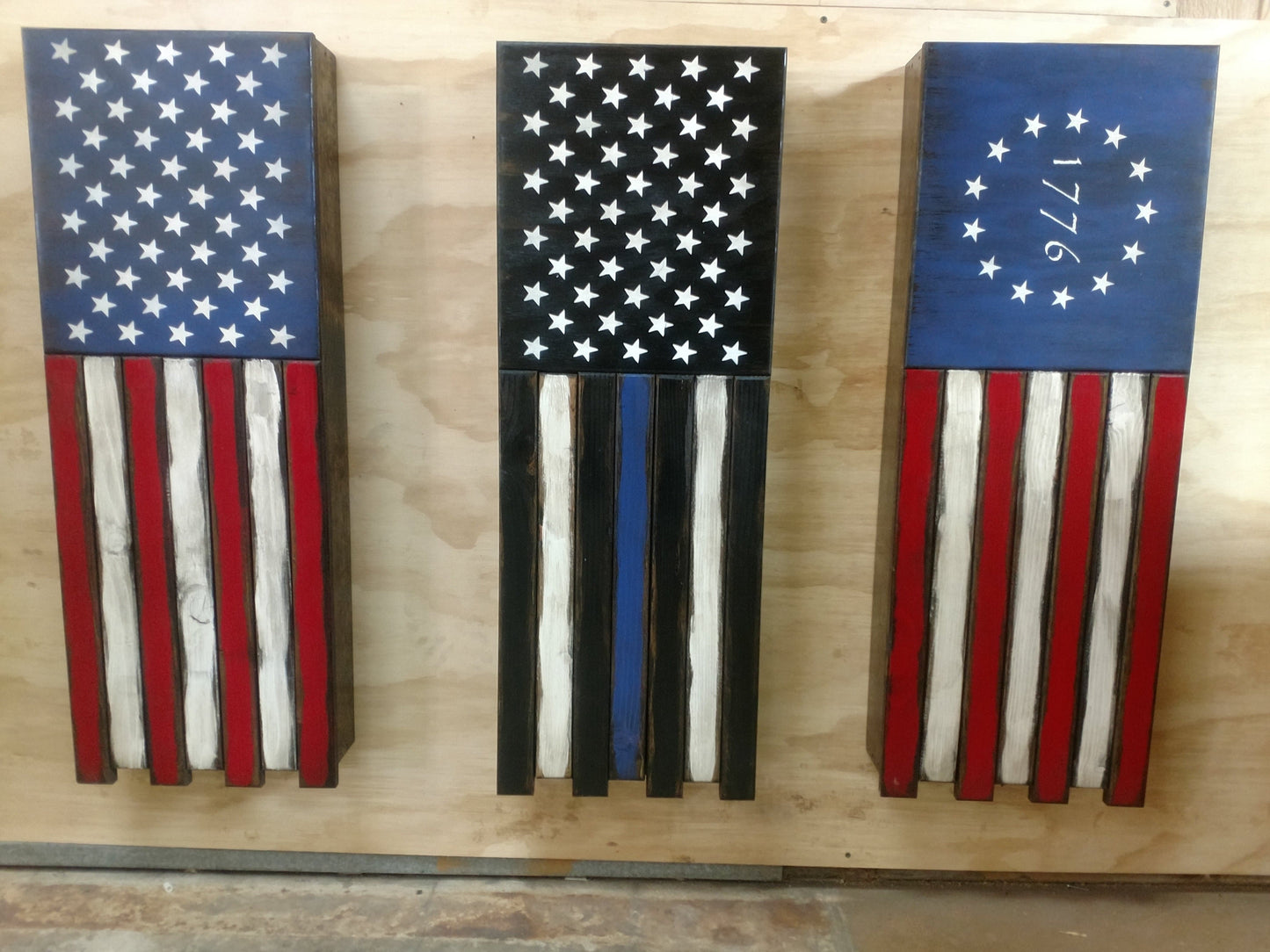 Liberty Home Concealment Long Slim “Half” American Flag Wooden Gun Storage Case
