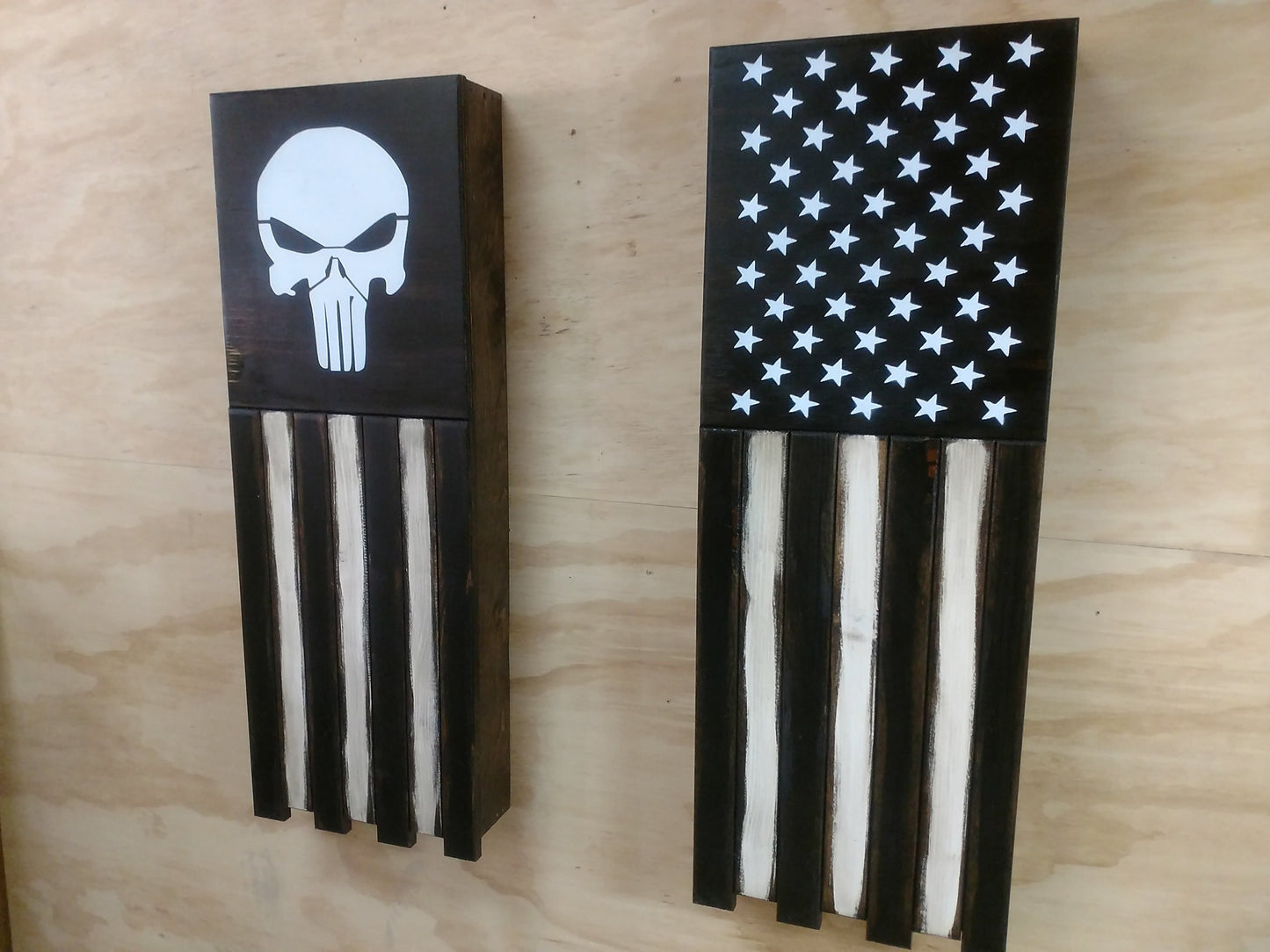 Liberty Home Concealment Long Slim “Half” American Flag Wooden Gun Storage Case
