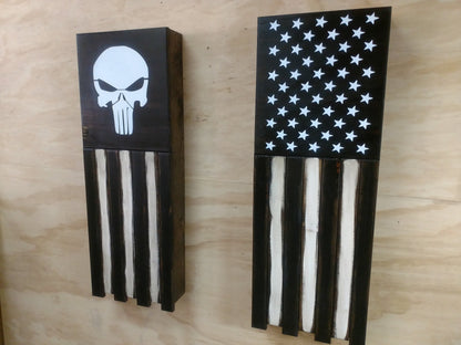 Liberty Home Concealment Long Slim “Half” American Flag Wooden Gun Storage Case