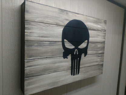 Liberty Home Concealment PUNISHER SKULL GUN CONCEALMENT WALL ART - LARGE