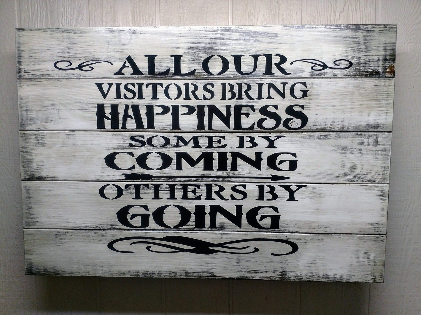 Liberty Home Concealment LARGE “VISITORS BRING HAPPINESS” GUN CONCEALMENT WALL ART