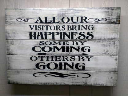 Liberty Home Concealment LARGE “VISITORS BRING HAPPINESS” GUN CONCEALMENT WALL ART