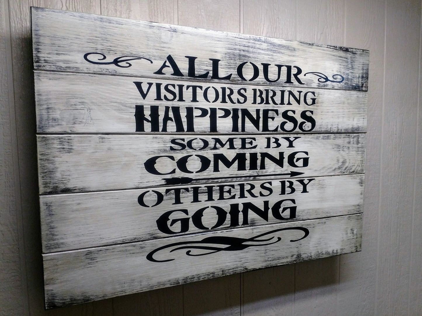 Liberty Home Concealment LARGE “VISITORS BRING HAPPINESS” GUN CONCEALMENT WALL ART