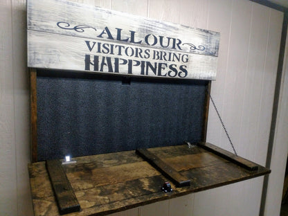 Liberty Home Concealment LARGE “VISITORS BRING HAPPINESS” GUN CONCEALMENT WALL ART