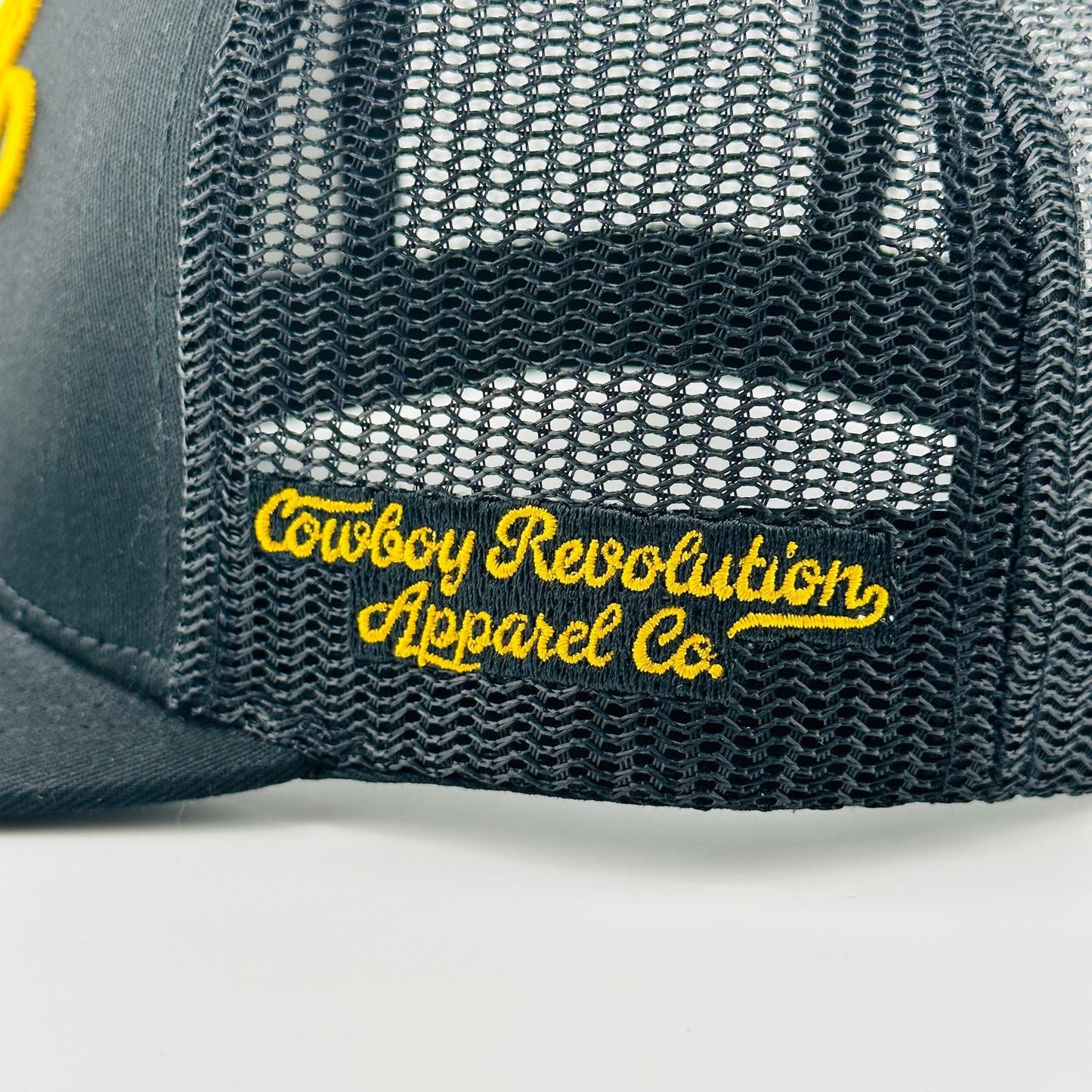 “Cowgirl Hat” Cowboy Revolution Black 5-panel Trucker Hat