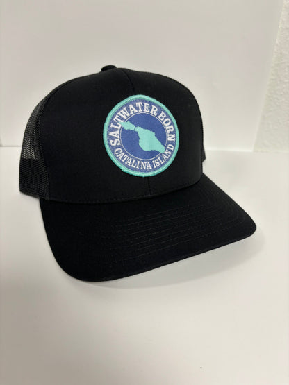 Saltwater Born Catalina Island, CA Structured Mesh Trucker Hat