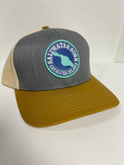 Saltwater Born Catalina Island, CA Structured Mesh Trucker Hat
