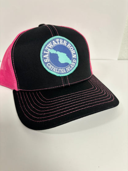 Saltwater Born Catalina Island, CA Structured Mesh Trucker Hat