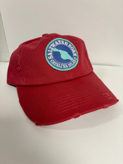 Saltwater Born Catalina Island, CA Vintage Distressed Hat