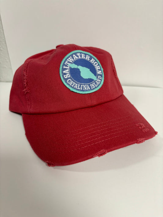Saltwater Born Catalina Island, CA Vintage Distressed Hat