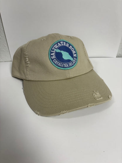 Saltwater Born Catalina Island, CA Vintage Distressed Hat