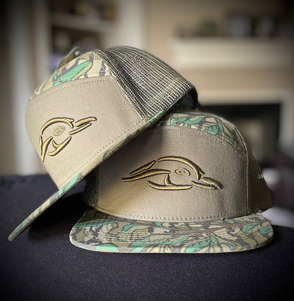 AF Waterfowl Mossy Oak Greenleaf & Olive Duck Logo