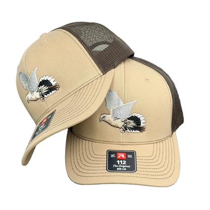American Flyway Waterfowl 112 Khaki / Coffee Turkey Tracks Hat