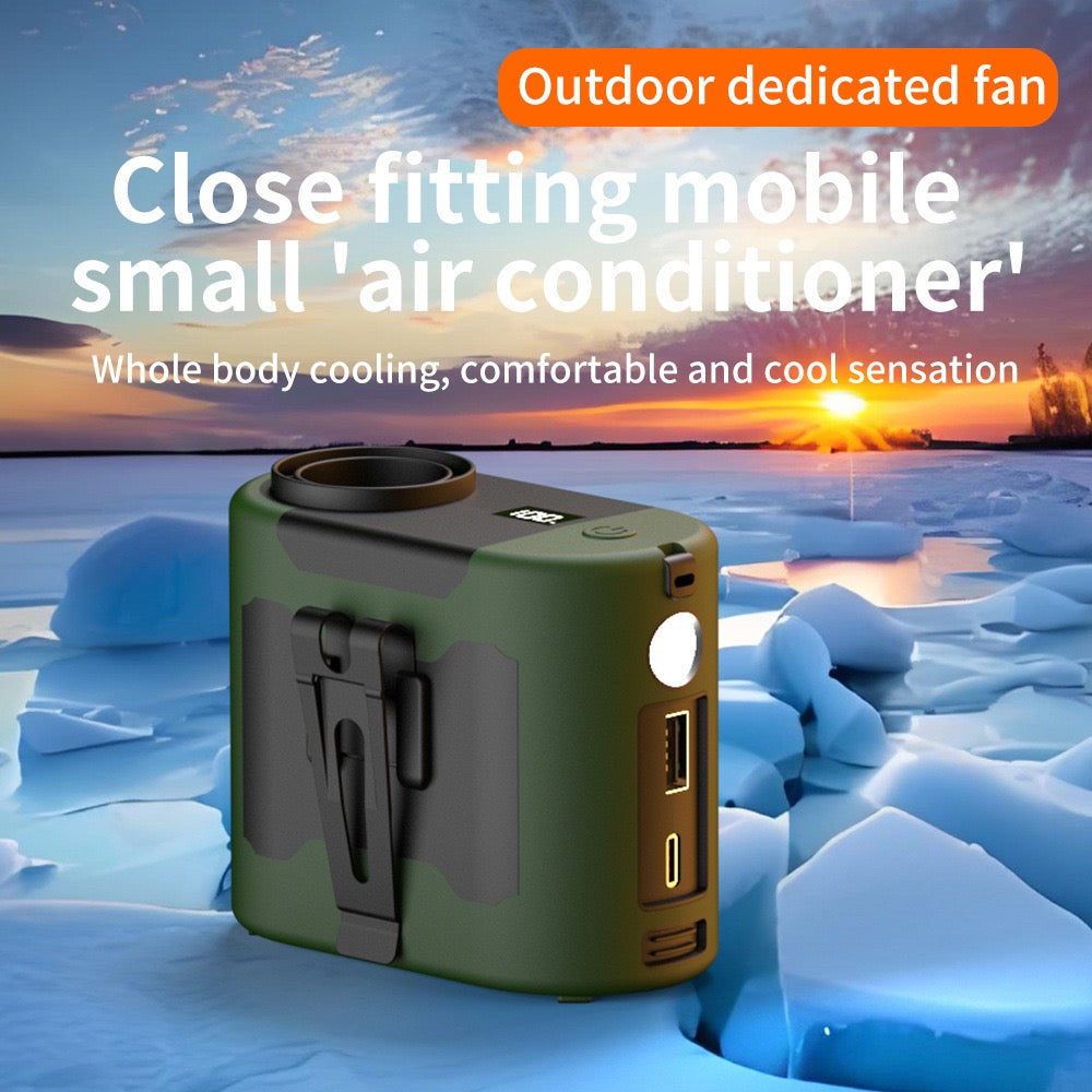 LITEGUEST™ Multifunctional Outdoor Waist Fan – LED Light, IPX5 Water-Resistant, USB-C Rechargeable