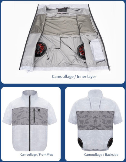 LITEGUEST Cooling Fan Jacket with LED Light Stay Cool for Outdoor