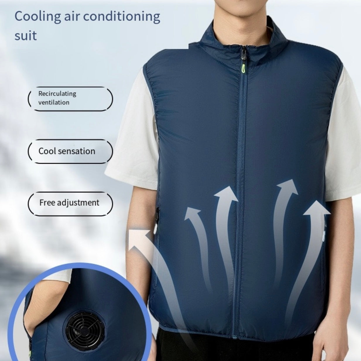 LITEGUEST Cooling Fan Vest Lightweight UPF50 for Outdoor Gear