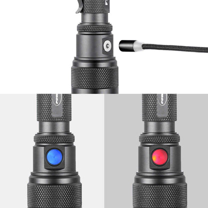 Powertac FlexBeam- 1200 Lumen Adjustable Beam Rechargeable Flashlight