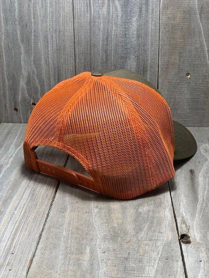 Upland Patch Dark Loden - Orange Trucker Cap