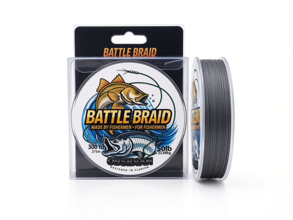 BATTLE BRAID OBSIDIAN 300YRD SPOOL 8x PE