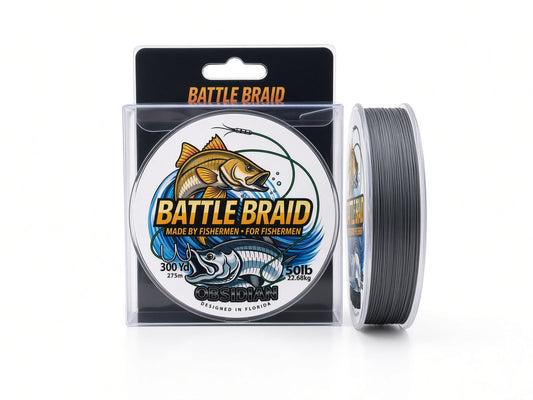 BATTLE BRAID OBSIDIAN 300YRD SPOOL 8x PE