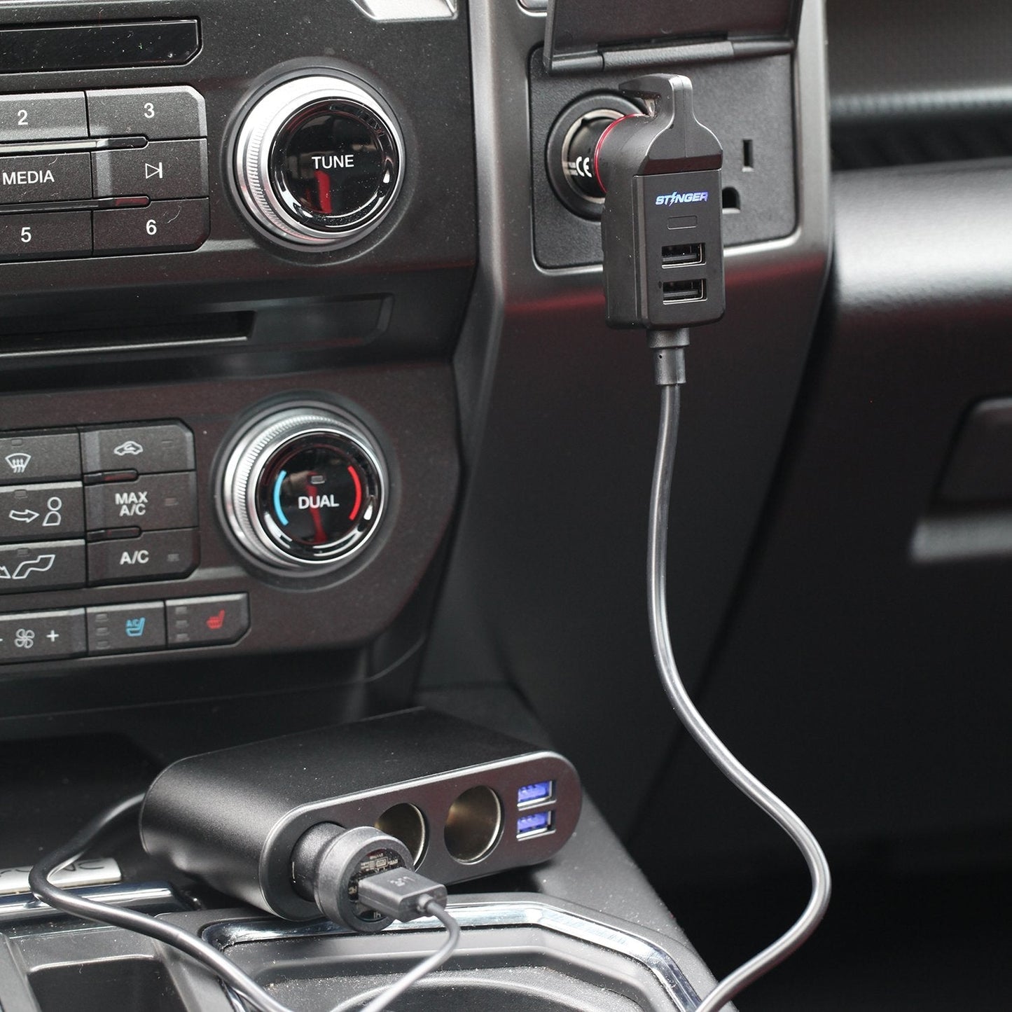 Stinger Survival Tools USB Car Charger Emergency Tool With Cigarette Lighter & USB Extensions
