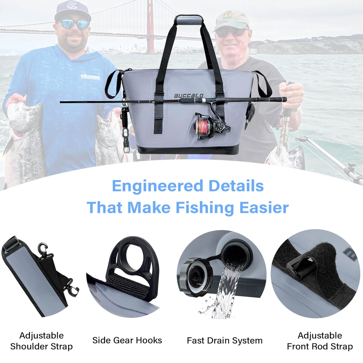 Buffalo Gear 37QT Fish Cooler Bag With Seamless Insulation
